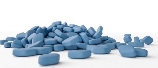 image of viagra pills on white background