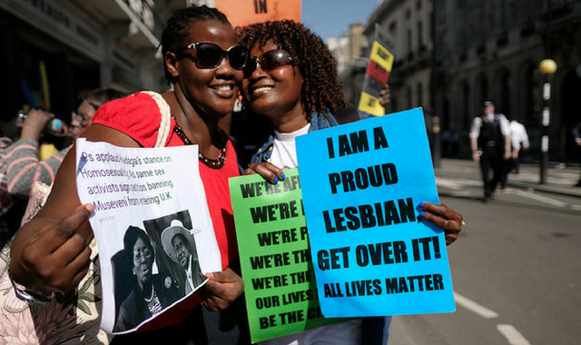 Protesters against the criminalisation of LGBT rights in Commonwealth countries