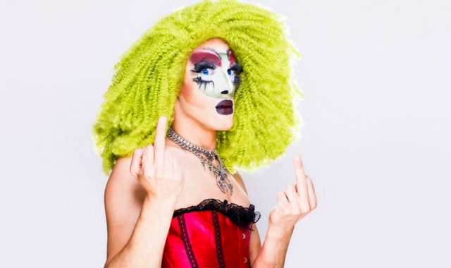 drag queen giving the finger